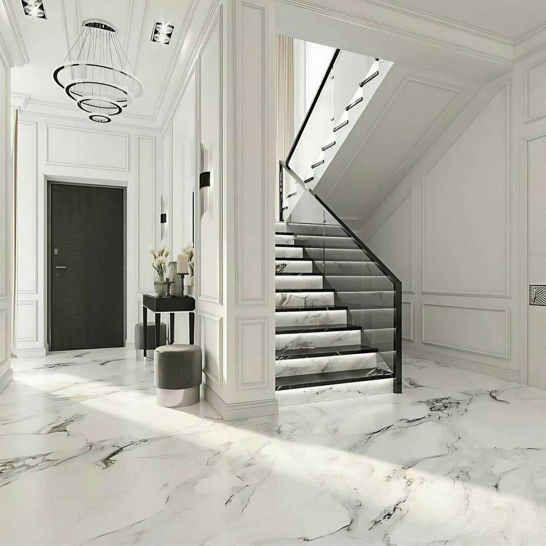 Step into the personalized luxury of a custom home interior in Ontario, meticulously crafted by Erb Rose Homes to reflect your u Custom home interior in Ontario, Canada, by Erb Rose Homes, showcasing bespoke design and luxury living.